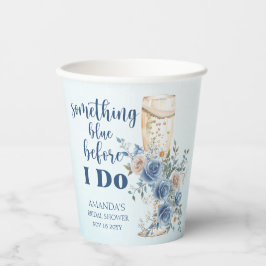 Iets Blue Champagne Floral Vrijgezellenfeest Papieren Bekers