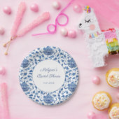 Iets Blue Chinoiserie Print Wedding Shower Papieren Bordje (Feest)
