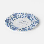 Iets Blue Chinoiserie Print Wedding Shower Papieren Bordje (Gekanteld)