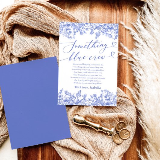 Iets Blue Crew Bruidsmeisje voorstel Kaart