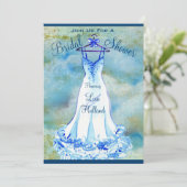 Iets Blue Floral - Bridal Shower Invitation Kaart (Staand voorkant)