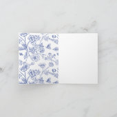 Iets Blue Floral Vrijgezellenfeest bedankje Bedankkaart (Binnen)