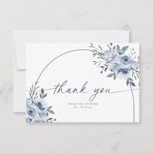 Iets Blue Floral Vrijgezellenfeest bedankje Kaart (Voorkant)