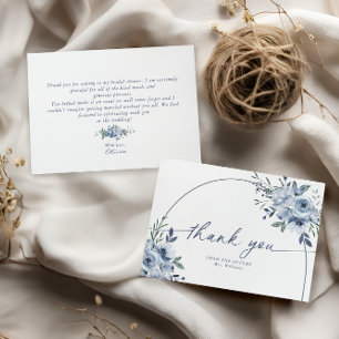 Iets Blue Floral Vrijgezellenfeest bedankje Kaart