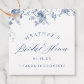 Iets Blue Floral Vrijgezellenfeest Bedankjes Labels (Voorkant)