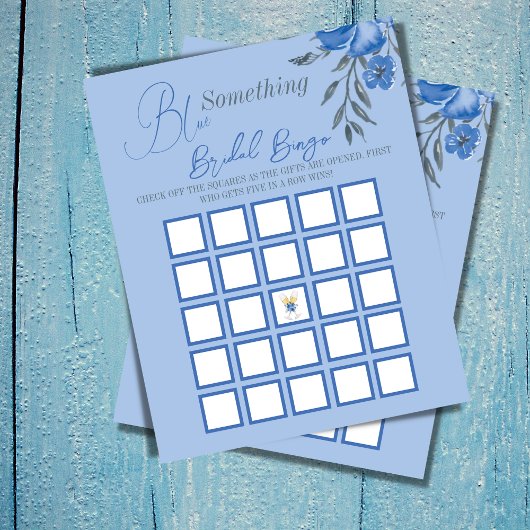 Iets Blue Floral Vrijgezellenfeest Bingo Game