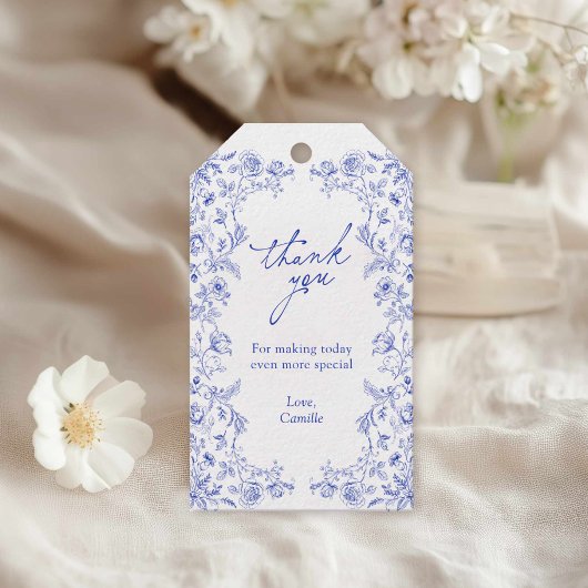 Iets Blue Floral Vrijgezellenfeest gunst Cadeaulabel