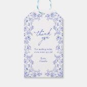 Iets Blue Floral Vrijgezellenfeest gunst Cadeaulabel (Voorkant)