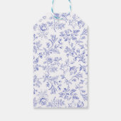 Iets Blue Floral Vrijgezellenfeest gunst Cadeaulabel (Achterkant)