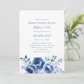 Iets Blue Floral Vrijgezellenfeest Kaart (Staand voorkant)