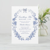 Iets Blue Floral Vrijgezellenfeest Kaart (Staand voorkant)