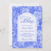 Iets Blue Floral Vrijgezellenfeest Kaart (Voorkant)