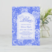 Iets Blue Floral Vrijgezellenfeest Kaart (Staand voorkant)