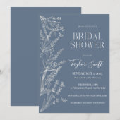 Iets Blue Floral Vrijgezellenfeest Kaart (Voorkant / Achterkant)