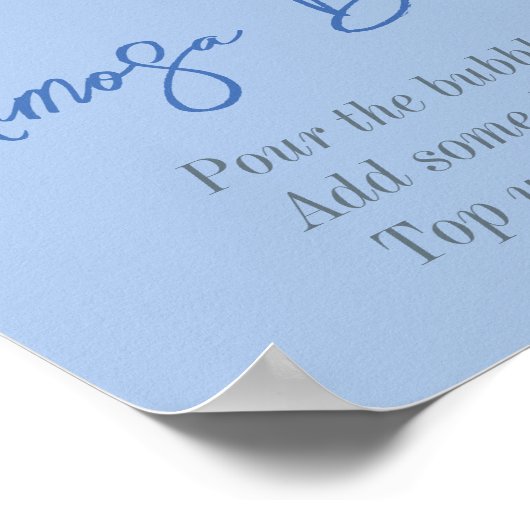 Iets Blue Floral Vrijgezellenfeest Mimosa Bar Poster (Hoek)