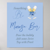 Iets Blue Floral Vrijgezellenfeest Mimosa Bar Poster (Voorkant)
