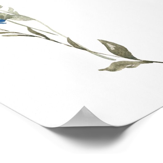 Iets Blue Floral Vrijgezellenfeest Welcome Sign Poster (Hoek)