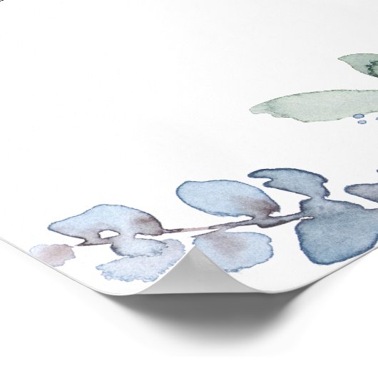 Iets Blue Floral Vrijgezellenfeest Welcome Sign Poster (Hoek)