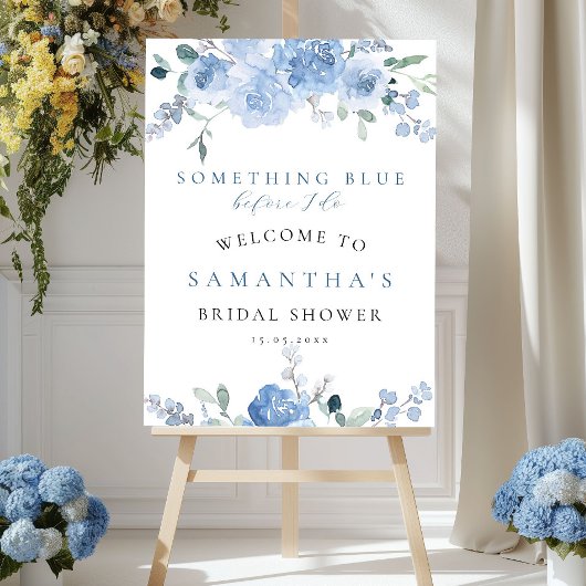 Iets Blue Floral Vrijgezellenfeest Welcome Sign Poster