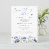 Iets Blue Flowers & Vlinders Vrijgezellenfeest Kaart (Staand voorkant)