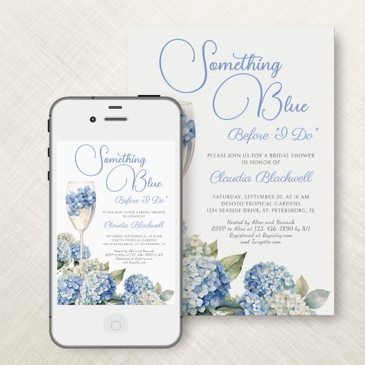 Iets Blue Hydrangea Vrijgezellenfeest Kaart