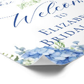 Iets Blue Hydrangea Vrijgezellenfeest Welkom Poster (Hoek)