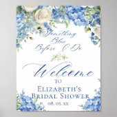 Iets Blue Hydrangea Vrijgezellenfeest Welkom Poster (Voorkant)