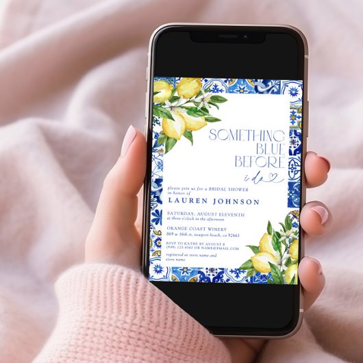 Iets Blue Lemon Marokkaanse QR Vrijgezellenfeest Kaart