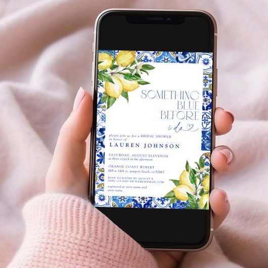 Iets Blue Lemon Marokkaanse Tegel Vrijgezellenfees Kaart