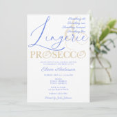 Iets Blue Lingerie & Prosecco Vrijgezellenfeest Kaart (Staand voorkant)