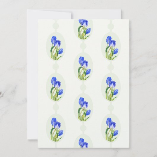Iets Blue Spring Tulip Flowers Vrijgezellenfeest Kaart (Achterkant)