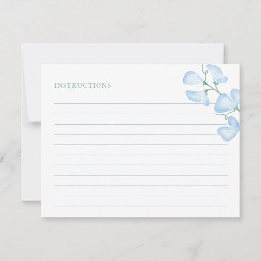 Iets Blue Sweet Pea Vrijgezellenfeest Recipe Kaart (Achterkant)