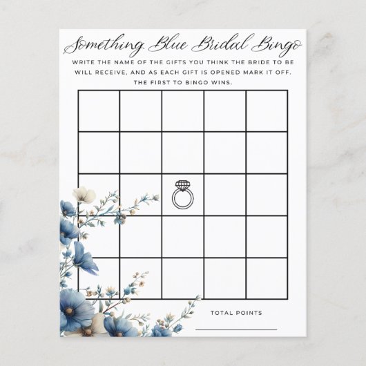 Iets Blue Vrijgezellenfeest Bingo spel (Voorkant)