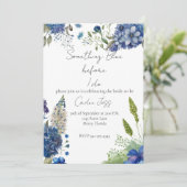 Iets Blue Vrijgezellenfeest nodigt uit Kaart (Staand voorkant)