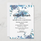 Iets Blue Waterverf Bridal Shower Invitation Kaart (Voorkant)