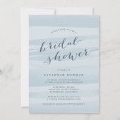 Iets Blue Waterverf Bridal Shower Invitation Kaart (Voorkant)