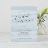 Iets Blue Waterverf Bridal Shower Invitation Kaart (Staand voorkant)