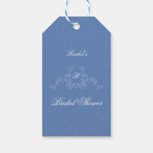 Iets Blue Wildflower Bridal Shower Invitation Cadeaulabel (Achterkant)