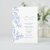 Iets Blue Wildflower Bridal Shower Invitation Kaart (Staand voorkant)