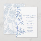 Iets Blue Wildflower Bridal Shower Invitation Kaart (Voorkant / Achterkant)