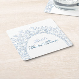Iets Blue Wildflower Bridal Shower Invitation Kartonnen Onderzetters