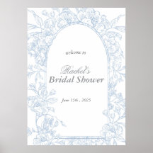 Iets Blue Wildflower Bridal Shower Invitation