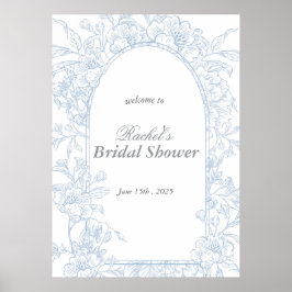 Iets Blue Wildflower Bridal Shower Invitation Poster