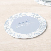 Iets Blue Wildflower Bridal Shower Invitation Ronde Kartonnen Onderzetter (Gebogen)