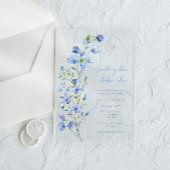 Iets Blue Wildflower Vrijgezellenfeest Acryl Uitnodigingen