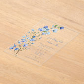 Iets Blue Wildflower Vrijgezellenfeest Acryl Uitnodigingen (Laagn)