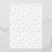 Iets Blue Wildflower Vrijgezellenfeest Folie Uitnodiging (Achterkant)