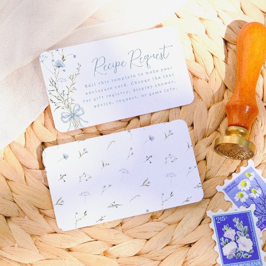 Iets Blue Wildflower Vrijgezellenfeest Informatiekaartje