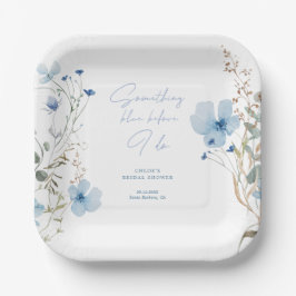 Iets Blue Wildflower Vrijgezellenfeest Papieren Bordje