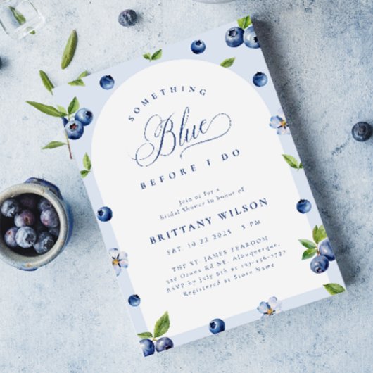 Iets Blueberry bruids douche uitnodiging